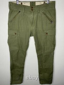 Polo Ralph Lauren 33x30 Military Green Cargo Tactical Pants RRL Slim Combat VTG