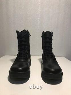 RIELD Men's Military Tactical Combat Work Boots with Side Zipper, Black Size 11