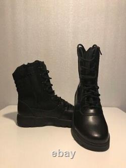 RIELD Men's Military Tactical Combat Work Boots with Side Zipper, Black Size 11