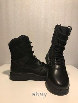 RIELD Men's Military Tactical Combat Work Boots with Side Zipper, Black Size 11