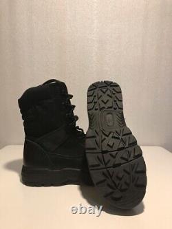 RIELD Men's Military Tactical Combat Work Boots with Side Zipper, Black Size 11