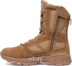 RIELD Men's Military Tactical Work Boots Lightweight Side Zipper Army Combat Hik