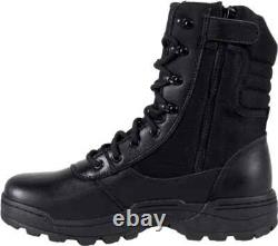 RIELD Men's Military Tactical Work Boots with Zipper Army Combat Boots SZ 9