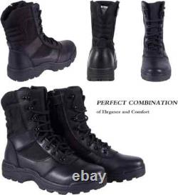 RIELD Men's Military Tactical Work Boots with Zipper Army Combat Boots SZ 9