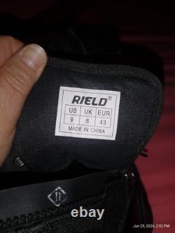 RIELD Men's Military Tactical Work Boots with Zipper Army Combat Boots SZ 9