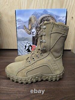 ROCKY MEN'S LEATHER Nylon S2V TACTICAL MILITARY BOOTS COYOTE BROWN SIZE 4 W WIDE