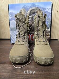 ROCKY MEN'S LEATHER Nylon S2V TACTICAL MILITARY BOOTS COYOTE BROWN SIZE 4 W WIDE