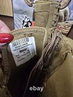 ROCKY MEN'S LEATHER Nylon S2V TACTICAL MILITARY BOOTS COYOTE BROWN SIZE 4 W WIDE