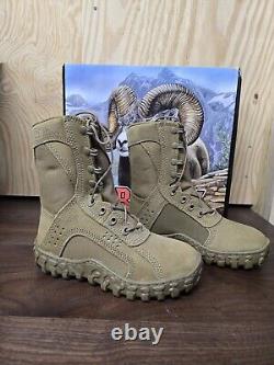 ROCKY MEN'S LEATHER Nylon S2V TACTICAL MILITARY BOOTS COYOTE BROWN SIZE 4 W WIDE