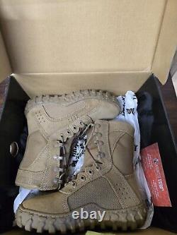 ROCKY MEN'S LEATHER Nylon S2V TACTICAL MILITARY BOOTS COYOTE BROWN SIZE 4 W WIDE