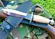 Russian Custom Military Hunting Dagger Knife Stainless Steel Birch Bark Handle