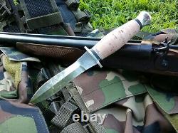 RUSSIAN Custom Military Hunting Dagger Knife Stainless STEEL Birch bark handle