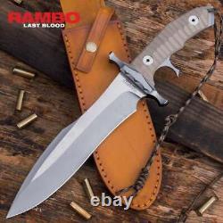 Rambo Licensed Last Blood Sylvester Stallone Hunting Fixed Blade Bowie Knife