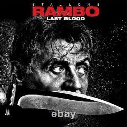 Rambo Licensed Last Blood Sylvester Stallone Hunting Fixed Blade Bowie Knife