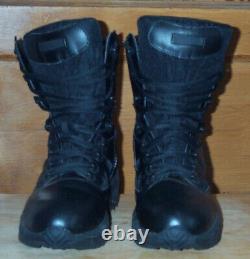 Reebok Black Police Military Tactical Firefighter Boots 12m Rb8874 Side Zip Euc