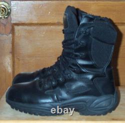 Reebok Black Police Military Tactical Firefighter Boots 12m Rb8874 Side Zip Euc