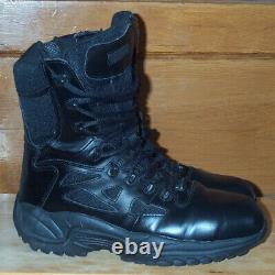 Reebok Black Police Military Tactical Firefighter Boots 12m Rb8874 Side Zip Euc