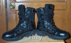 Reebok Black Police Military Tactical Firefighter Boots 12m Rb8874 Side Zip Euc