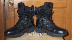 Reebok Black Police Military Tactical Firefighter Boots 12m Rb8874 Side Zip Euc