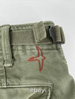 Relwen Men's 32R Combat Cargo Tactical Military Style Adjustable Pants Green
