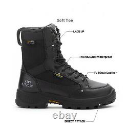 Rockrooster 8 Inch Boots Waterproof Black Leather Tactical & Military Boots For