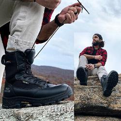 Rockrooster Men's Tactical & Military Boots Black Leather Waterproof Comfort 8'