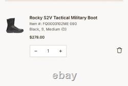 Rocky Boots Men's 9M S2V Special Ops Black Tactical Military Combat Vibram 8