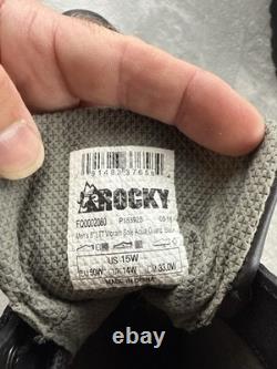 Rocky LT 8 Combat Boots Black Leather Vibram Sole Tactical Military Men's 15W