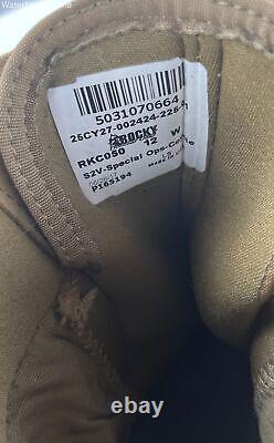 Rocky Men's S2V Tan Tactical Military Combat Boots Waterproof Size 12W