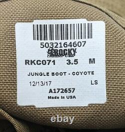 Rocky Mens Sz 3.5 Jungle Boot RKC071 Tactical Military Coyote Leather Synthetic