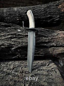 SURVIVAL COMBAT TACTICAL 6mm HUNTING KNIFE w\SHEATH Military Bowie Fixed Blade