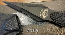 Skallywag Tactical Professional Guardian Serrated Daggar, Matte Black Boot Knife