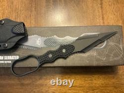 Skallywag Tactical Professional Guardian Serrated Daggar, Matte Black Boot Knife