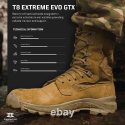 TACTICAL T8 Extreme EVO GTX Military Combat Boots for Men and Women, Army, Ai