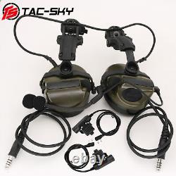 TS TAC-SKY COMTA III Tactical Headset Dual Comm Headphones for airsoft + U94 PTT