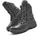 Tactical Boots Genuine Black Leather Hunting Zipper Combat Motorcycle Military