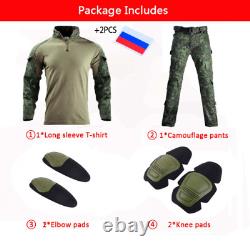 Tactical Camouflage Uniform +pads Military Combat Suits Working Army Training