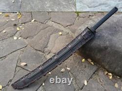 Tactical Combat Katana Camping Survival Military Sword 60Si2Cra Steel Sharp#2795