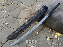 Tactical Combat Katana Camping Survival Military Sword 60Si2Cra Steel Sharp#2795