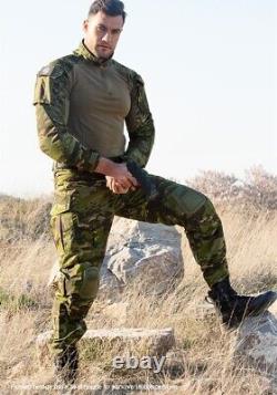 Tactical Combat Suits Army Military With Pads Uniform Outdoor Work Cargo Suit