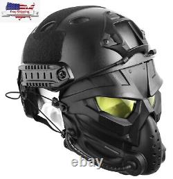 Tactical Combo Combat Helmet + Mask Airsoft Paintball Military Hunting PJ Style
