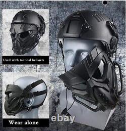 Tactical Combo Combat Helmet + Mask Airsoft Paintball Military Hunting PJ Style