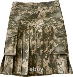 Tactical Pixel Kilt Military Style Cargo Combat Skirt for Men Limited