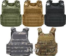 Tactical Plate Carrier Vest Assault Military Combat MOLLE Modular Adjustable