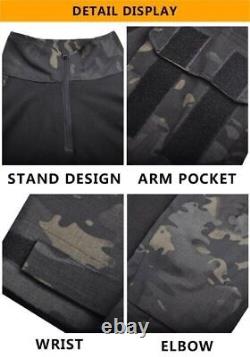 Tactical Suits Men Military Uniform +Pads Multi Pockets Combat Shirt CargoPants