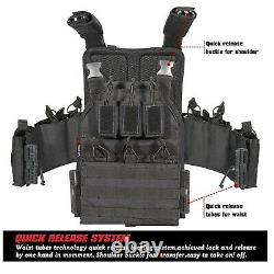 Tactical Vest Military MOLLE Shield Plate Carrier Combat Padded Body Gear Armor