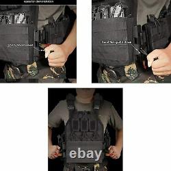 Tactical Vest Military MOLLE Shield Plate Carrier Combat Padded Body Gear Armor