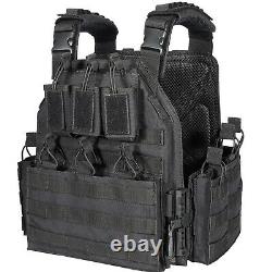 Tactical Vest Military Molle 10x12in Plate Carrier Combat Padded Body Gear Armor