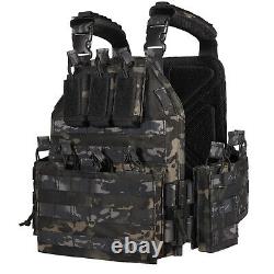 Tactical Vest Military Molle 10x12in Plate Carrier Combat Padded Body Gear Armor