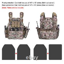 Tactical Vest Military Molle 10x12in Plate Carrier Combat Padded Body Gear Armor